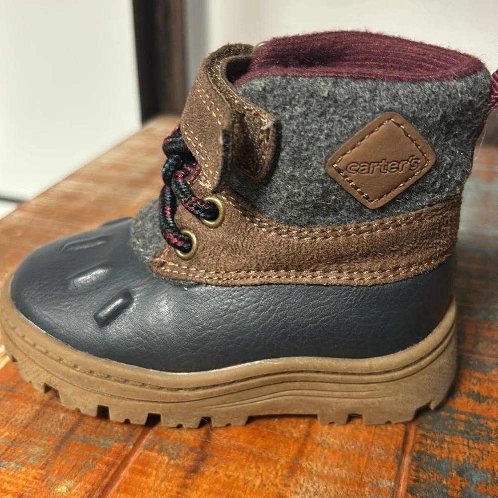 Cozy child Duck Boots in Brown, Blue and Gray